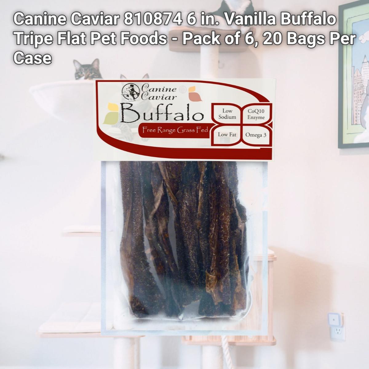 Picture of Canine Caviar 810874 6 in. Vanilla Buffalo Tripe Flat Pet Foods - Pack of 6, 20 Bags Per Case
