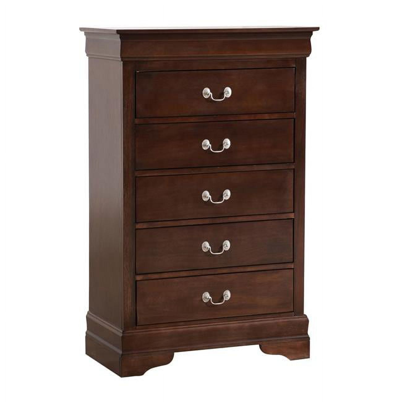 31 x 16 x 48 in. Louis Phillipe II 5 Drawer Chest, Cappuccino -  KD Marco de la cama, KD4329784