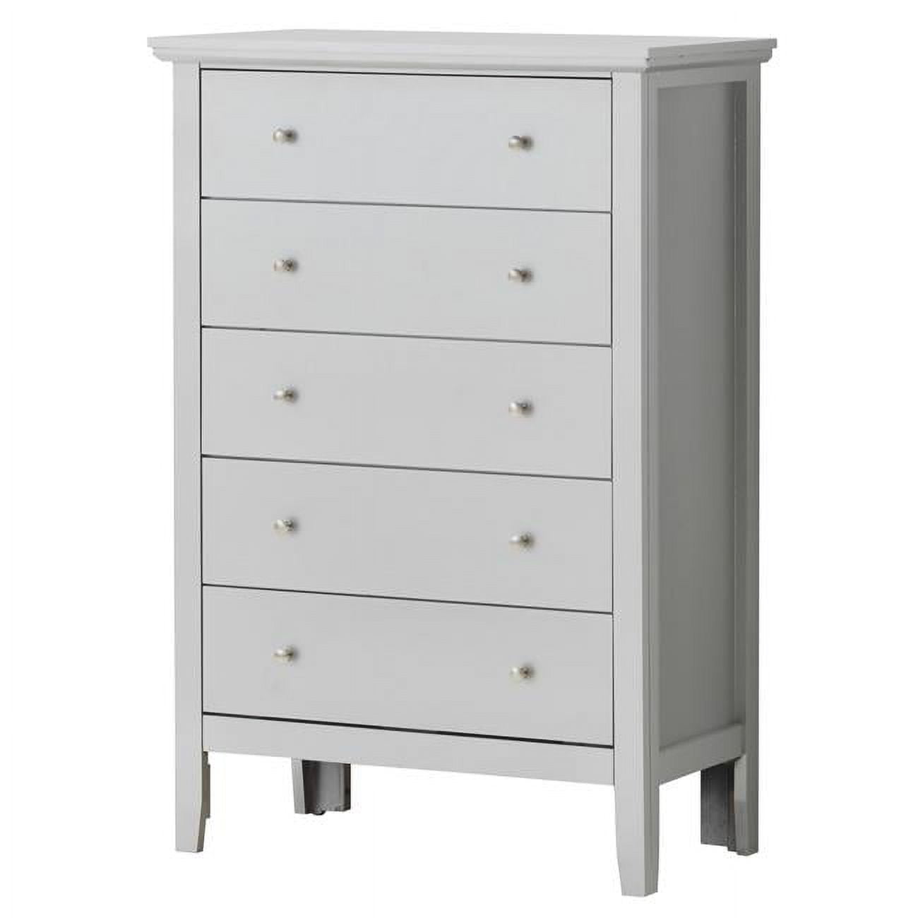 PF-G1333-CH 32 x 16 x 48 in. Primo 5 Drawer Chest, Silver Champagne -  Passion Furniture