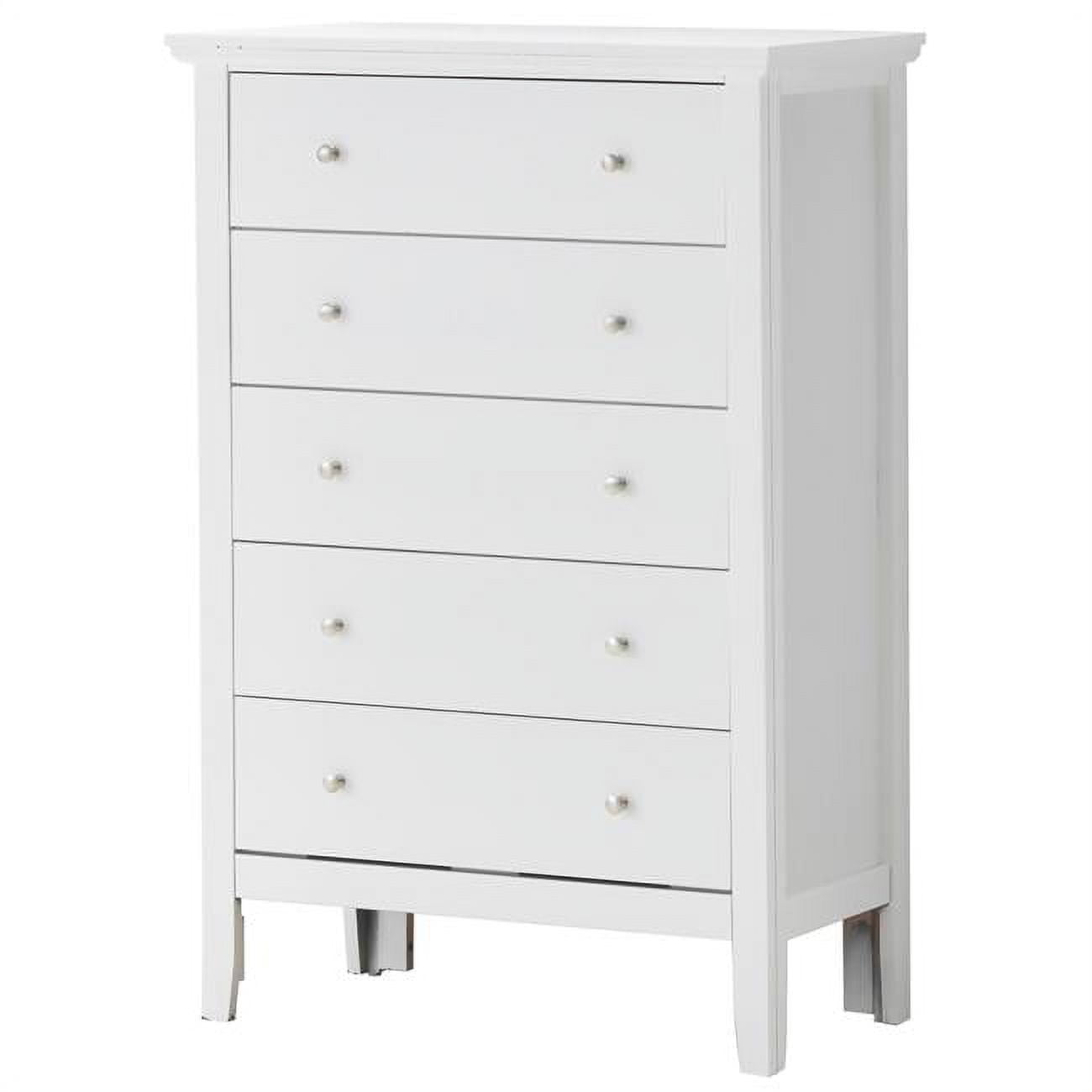 PF-G1339-CH 32 x 16 x 48 in. Primo 5 Drawer Chest, White -  Passion Furniture