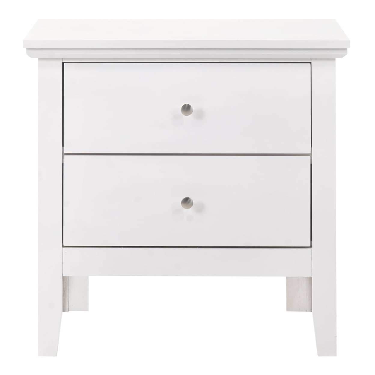 24 x 15.5 x 19 in. Primo 2 Drawer White Nightstand -  KD Marco de la cama, KD4330020