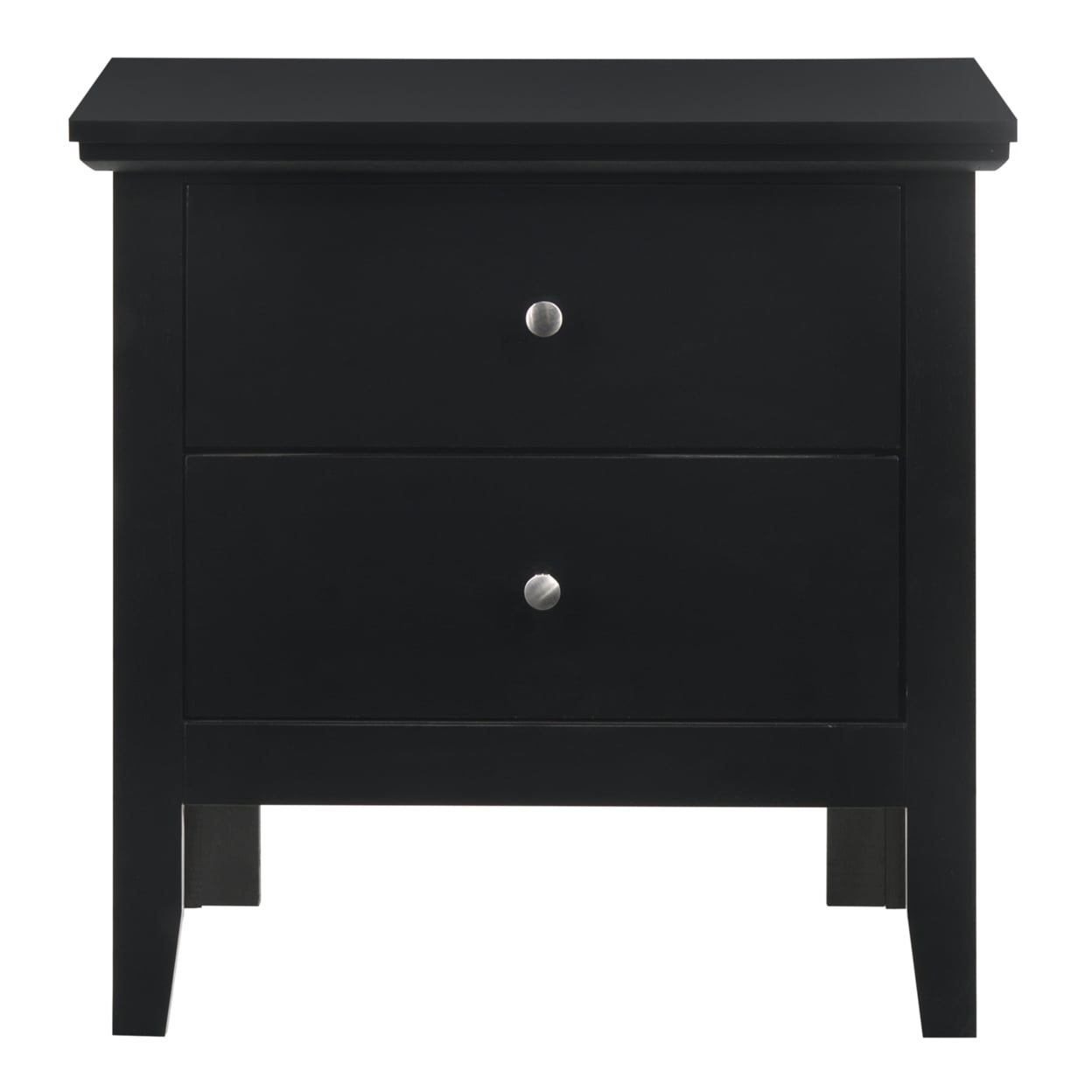 24 x 15.5 x 19 in. Primo 2 Drawer Black Nightstand -  KD Marco de la cama, KD4330023