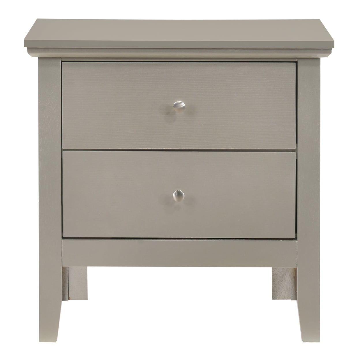 24 x 15.5 x 19 in. Primo 2-Drawer Nightstand, Silver Champagne -  KD Marco de la cama, KD4330026