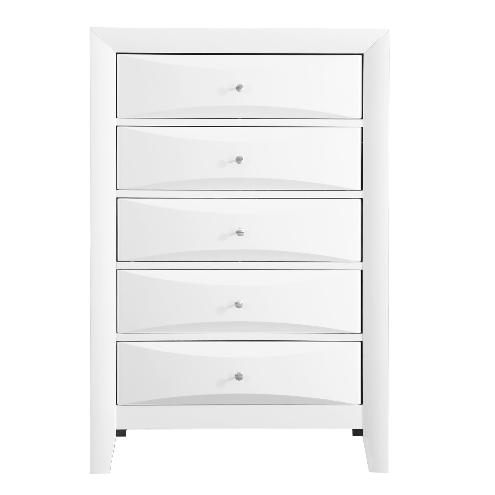 PF-G1570-CH Marilla White 5-Drawer Chest of Drawers - 32 x 17 x 48 in -  Passion Furniture