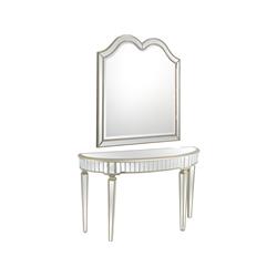 Picture of Camden Isle CI-86528 Marilyn 47.5 in. Champagne Half Moon Glass Console Table with Wall Mirror