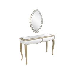 Picture of Camden Isle CI-86537 Eleanor 47.6 in. Champagne Oval Glass Console Table with Wall Mirror