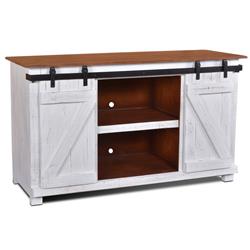 Picture of BesThom BH-2130-060 60 in. Stowe TV with Cable Management&#44; Rustic White & Brown