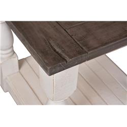 Picture of BesThom BH-1750-100 24 in. Rustic French Square Wood End Table&#44; Cottage White & Brown