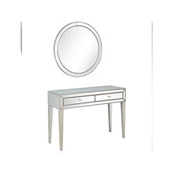 Picture of Camden Isle CI-86422 Alice 48 in. Antique Silver Rectangle Glass Console Table with Wall Mirror