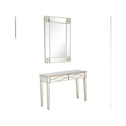 Picture of Camden Isle CI-86440 Huxley 48 in. Champagne Rectangle Glass Console Table with 46 in. Wall Mirror