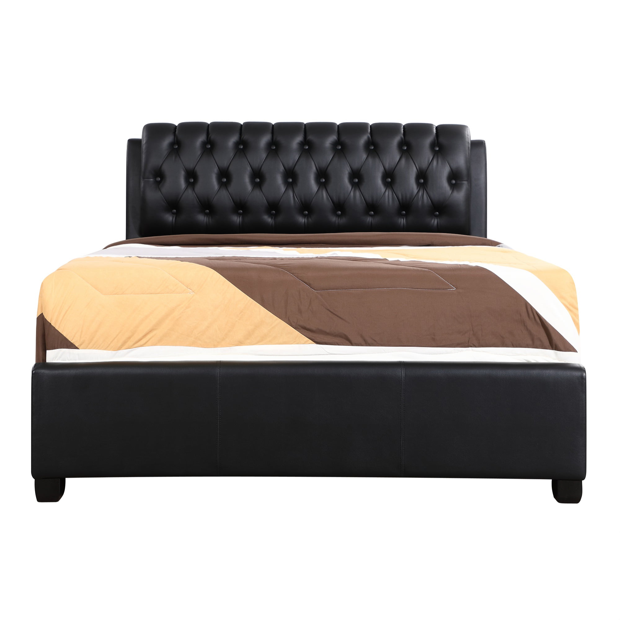 PF-G1500C-QB-UP Marilla Black Queen Panel Beds -  Passion Furniture