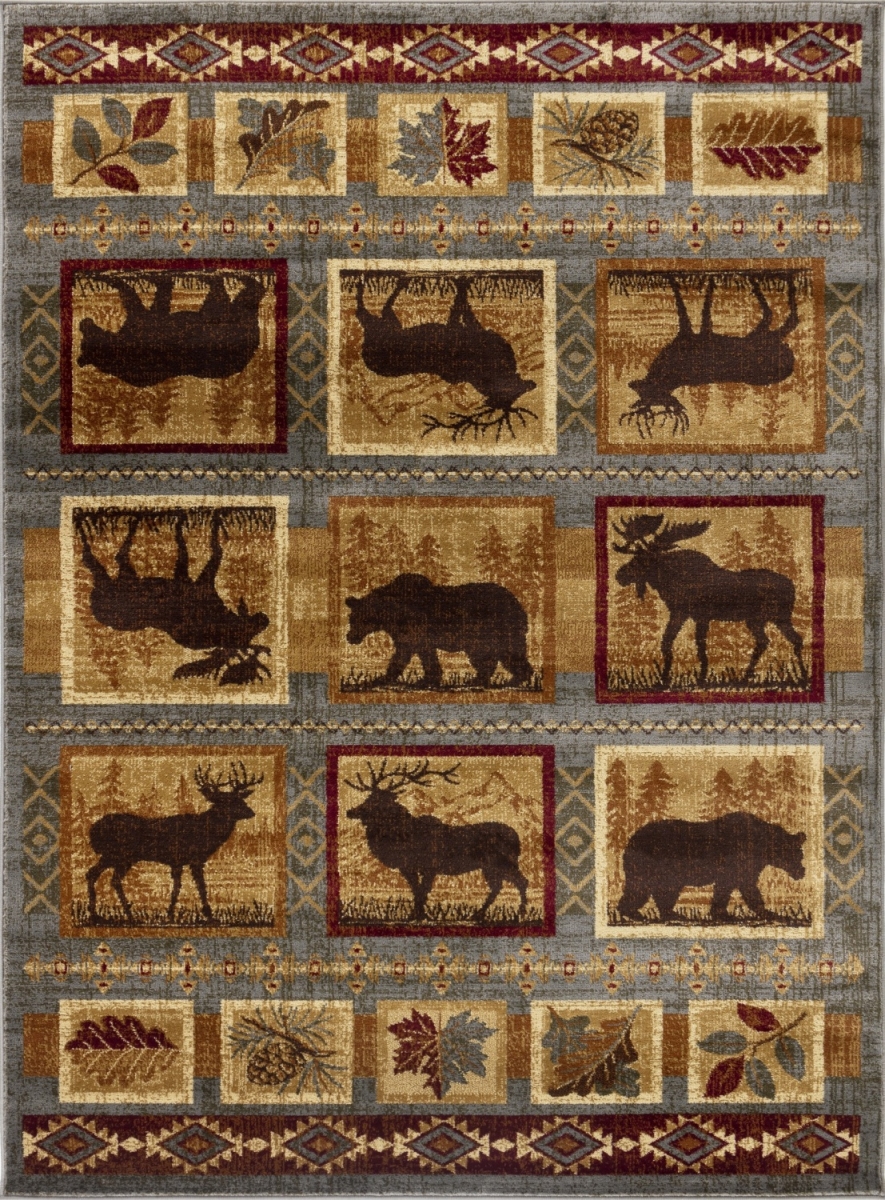 5 ft. 3 in. x 7 ft. 3 in. Cabin Life Lodge Machine Made Rectangle Rug, Blue