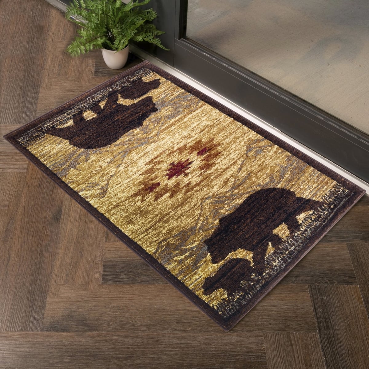 2 x 3 ft. Cabin Life Lodge Machine Made Rectangle Rug, Beige