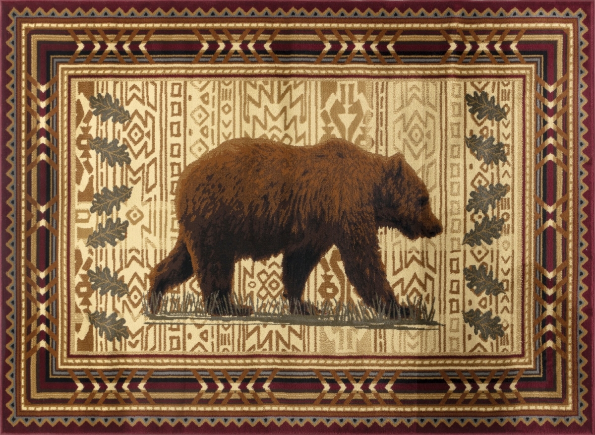 5 ft. 3 in. x 7 ft. 3 in. Cabin Life Lodge Machine Made Rectangle Rug, Red