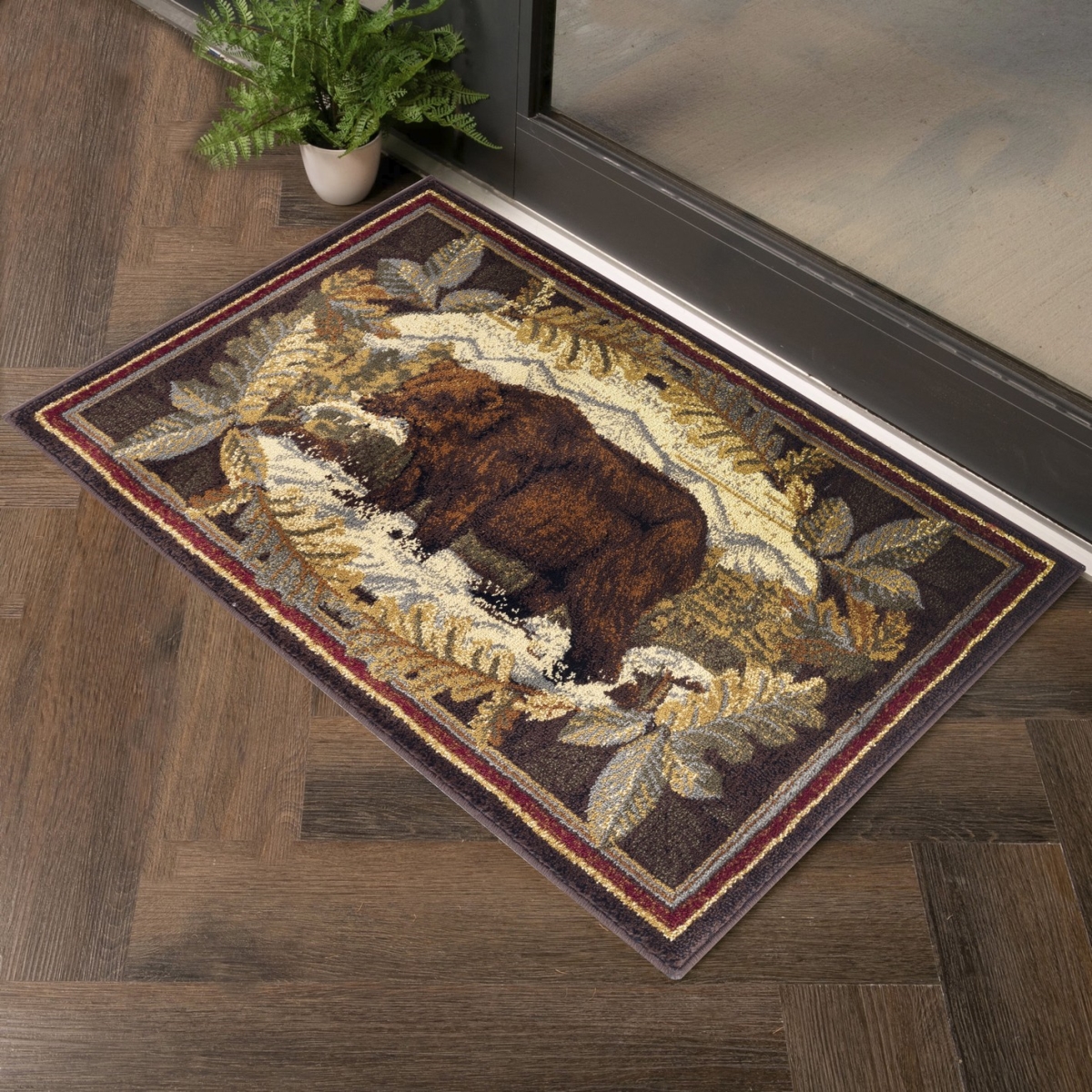 2 x 3 ft. Cabin Life Lodge Machine Made Rectangle Rug, Brown
