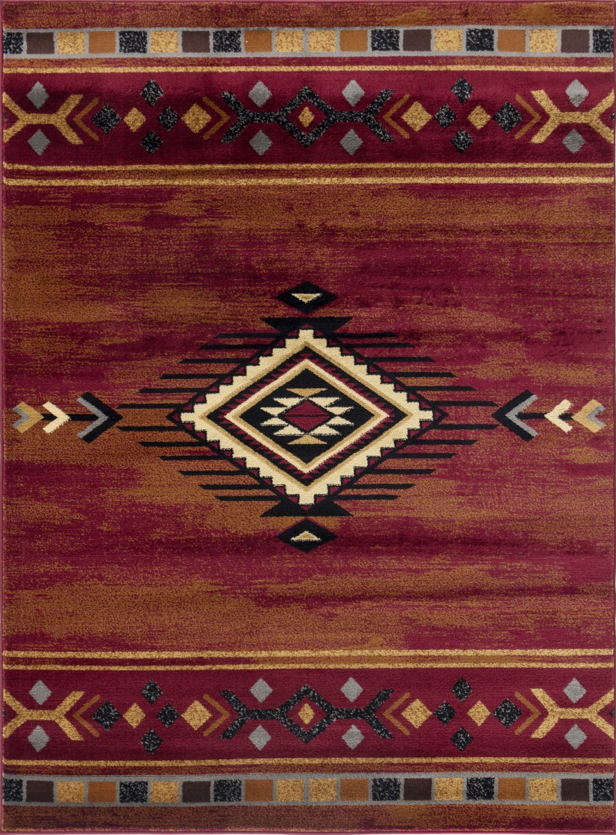 5 ft. 3 in. x 7 ft. 3 in. Yellowstone Southwest Machine Made Rectangle Rug, Red