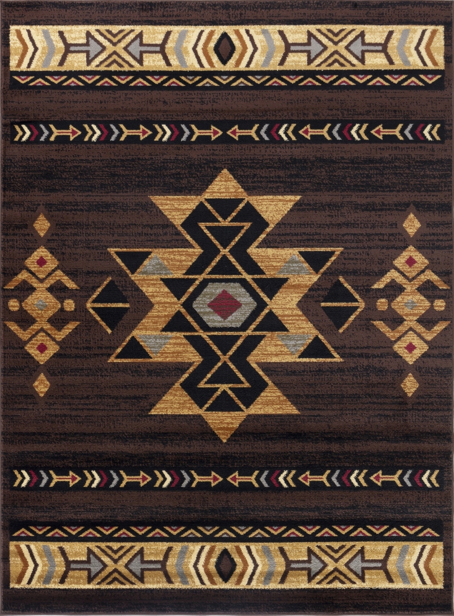 5 ft. 3 in. x 7 ft. 3 in. Yellowstone Southwest Machine Made Rectangle Rug, Brown