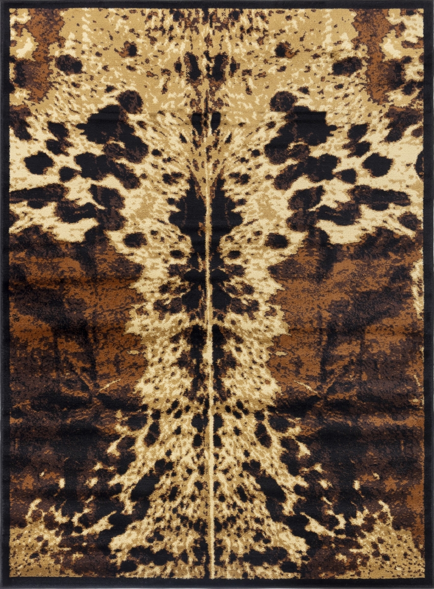 5 ft. 3 in. x 7 ft. 3 in. Yellowstone Cowhide Machine Made Rectangle Rug, Black