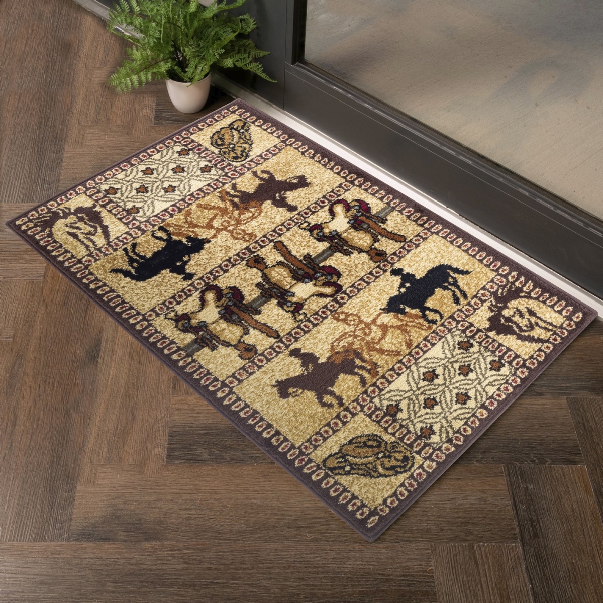 2 x 3 ft. Yellowstone Western Machine Made Rectangle Rug, Beige