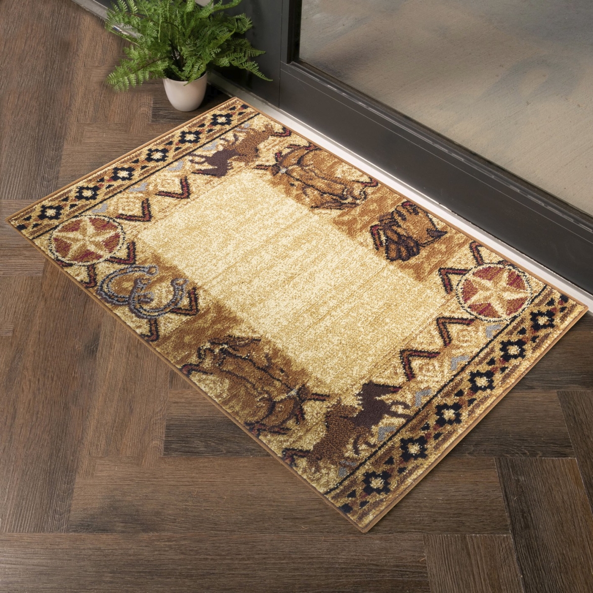 2 x 3 ft. Yellowstone Western Machine Made Rectangle Rug, Beige