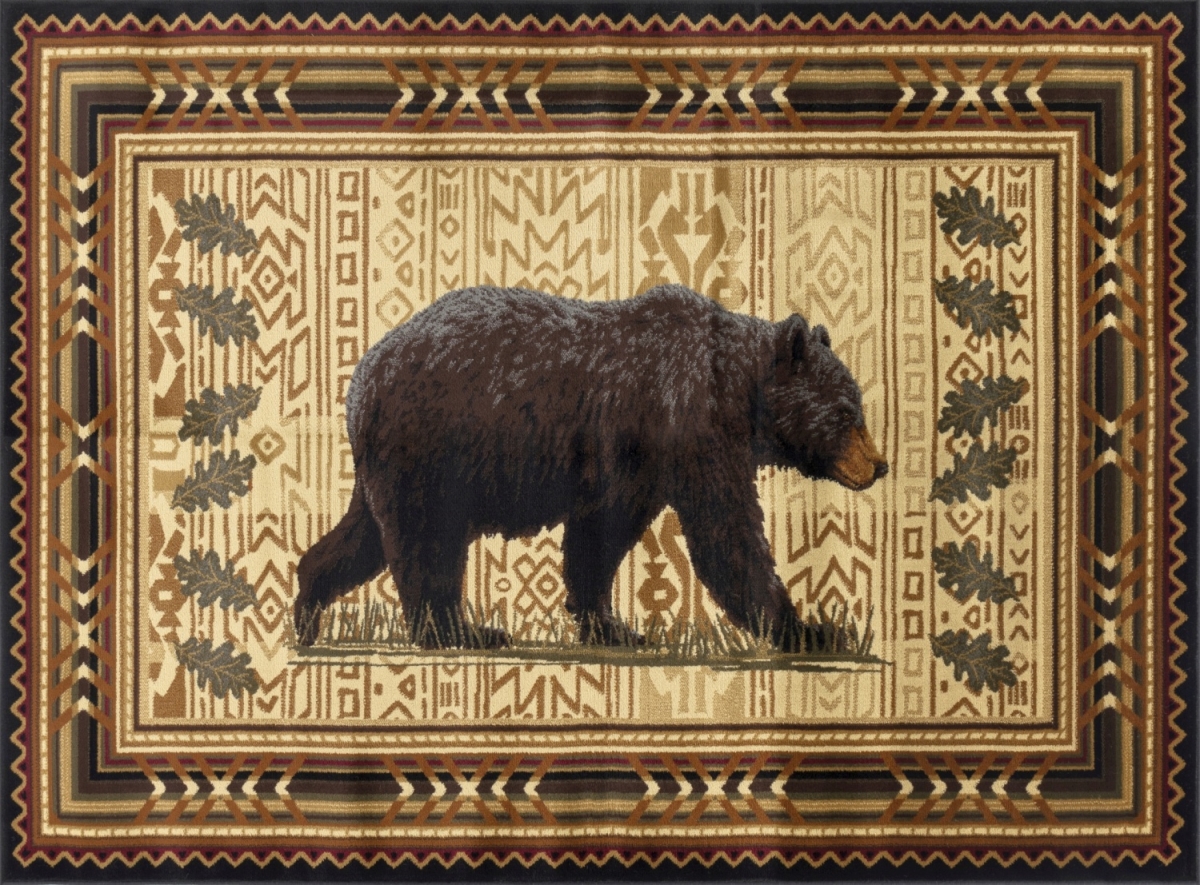 5 ft. 3 in. x 7 ft. 3 in. Cabin Life Lodge Machine Made Rectangle Rug, Black