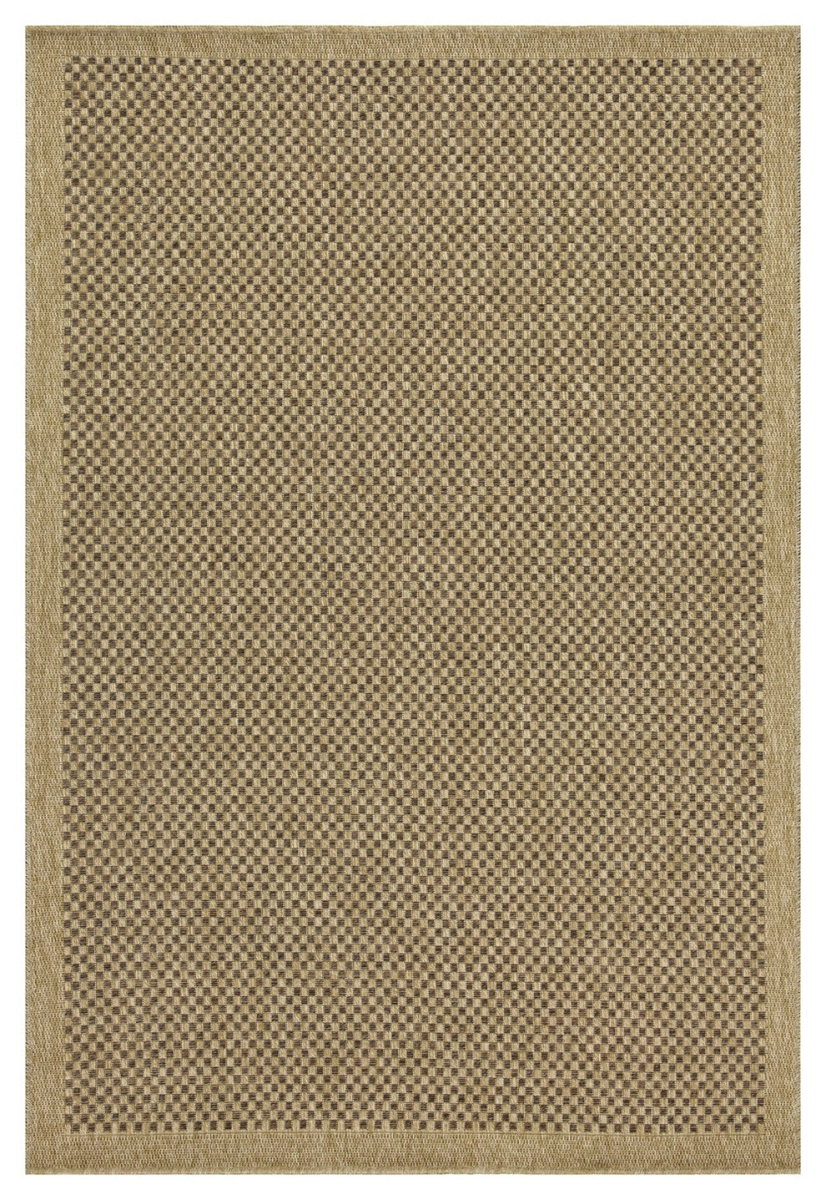 NTL1005 5x7 5 ft. 3 in. x 7 ft. 3 in. Natural Living Jute Indoor & Outdoor Flat Weave Rectangle Area Rug - Mocha, Natural & Light Brown