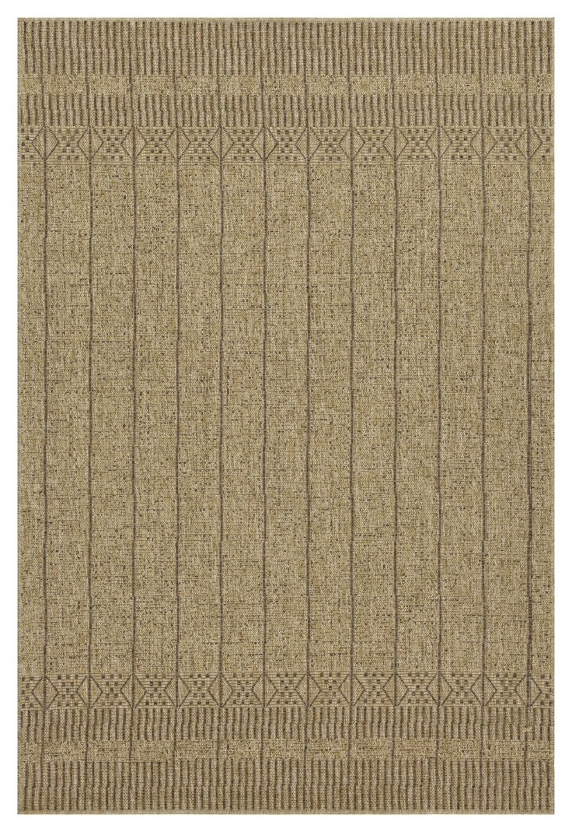 NTL1009 5x7 5 ft. 3 in. x 7 ft. 3 in. Natural Living Jute Indoor & Outdoor Flat Weave Rectangle Area Rug - Mocha, Natural & Light Brown