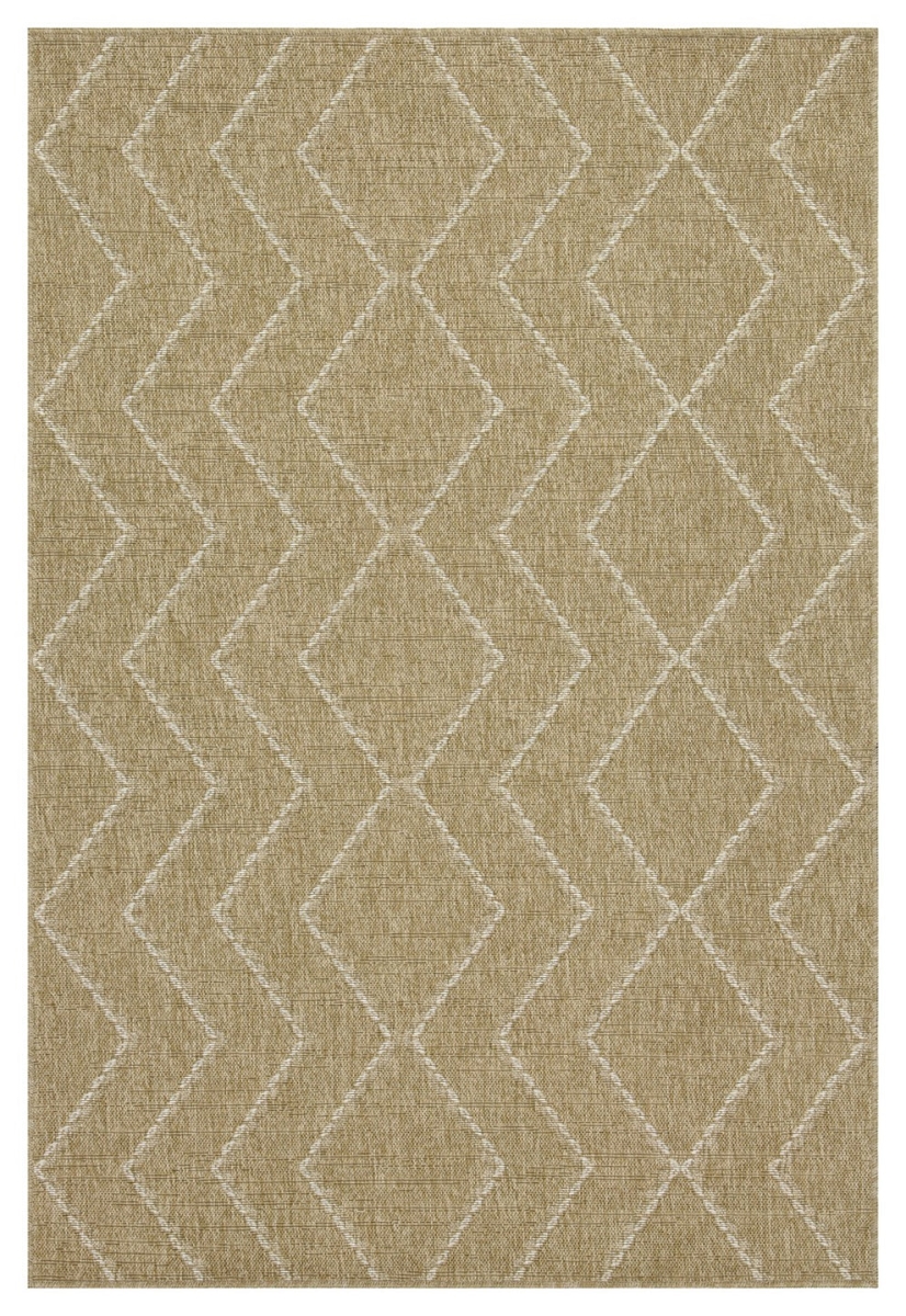 NTL1011 5x7 5 ft. 3 in. x 7 ft. 3 in. Natural Living Jute Indoor & Outdoor Flat Weave Rectangle Area Rug, White