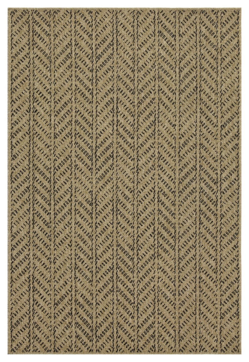 NTL1012 5x7 5 ft. 3 in. x 7 ft. 3 in. Natural Living Jute Indoor & Outdoor Flat Weave Rectangle Area Rug, Black