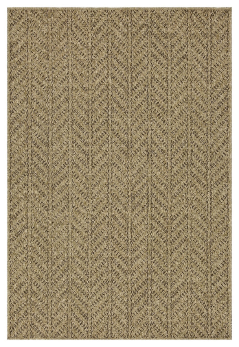 NTL1013 5x7 5 ft. 3 in. x 7 ft. 3 in. Natural Living Jute Indoor & Outdoor Flat Weave Rectangle Area Rug - Mocha, Natural & Light Brown
