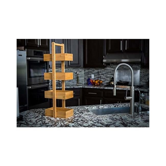 Picture of Alpine ZR50168 30 in. Zora 4 Tiered Multi-Purpose Freestanding Bamboo Storage Shelf