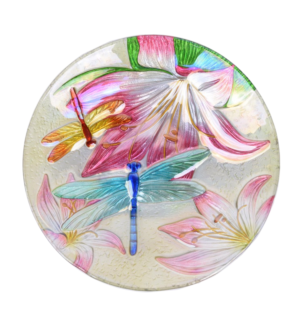 Picture of Continental Art Center 3009785 Dragonfly Glass Plate with Holographic Paint