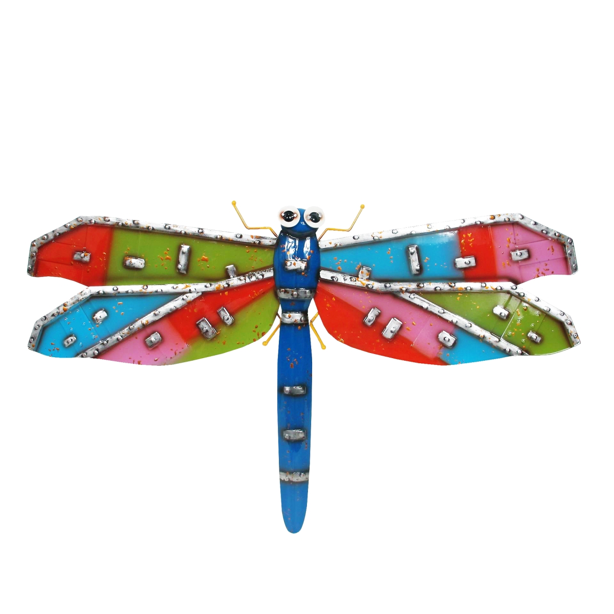 Picture of Continental Art Center 194060B Colorful Enameled Metal Dragonfly Wall Plaque