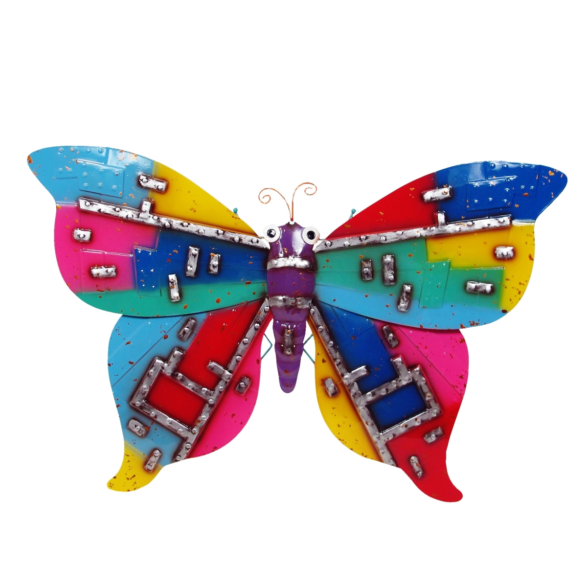 Picture of Continental Art Center 194061A Colorful Enameled Metal Butterfly Wall Plaque