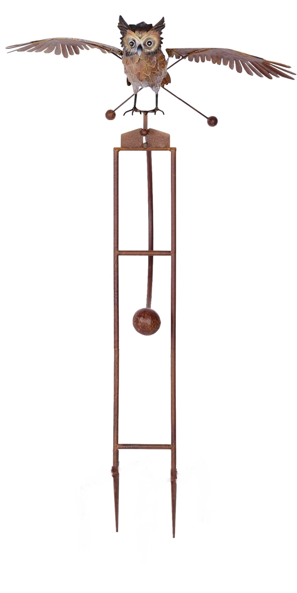 19134 Metal Flying Owl Rocker Stake - Rustic - Medium