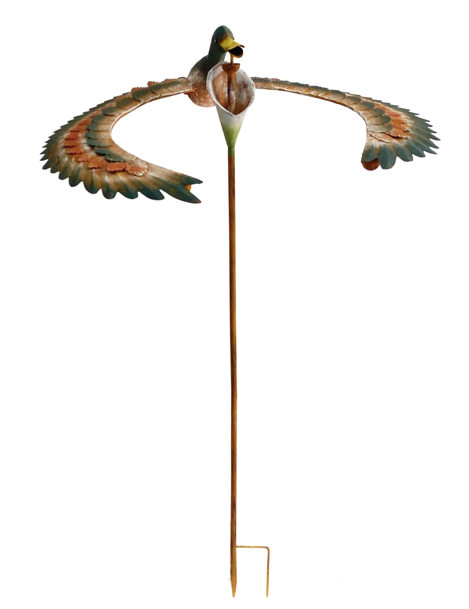 Kinetic Metal Floating Flamingo Balancer Stake - Rustic