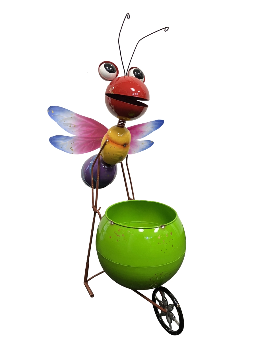 Colorful Enameled Metal Ant Planter - Green Cart