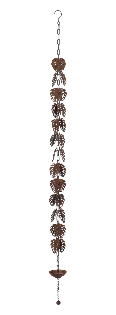 Picture of Continental Art Center 20424 Rustic Metal Tropical Palm Leaves Rain Chain - Rust