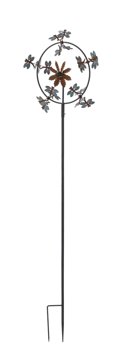 Rustic Metal Dragonfly Spinner Stake - Multi Color