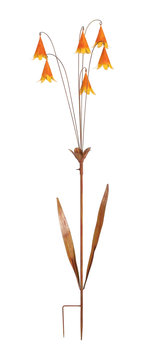 Rustic Metal Flower Stake - Orange