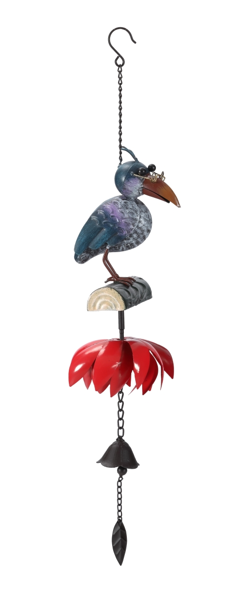 Picture of Continental Art Center 20400 Rustic Metal Hanging Single Old Crow with Bell Ornament - Multi Color