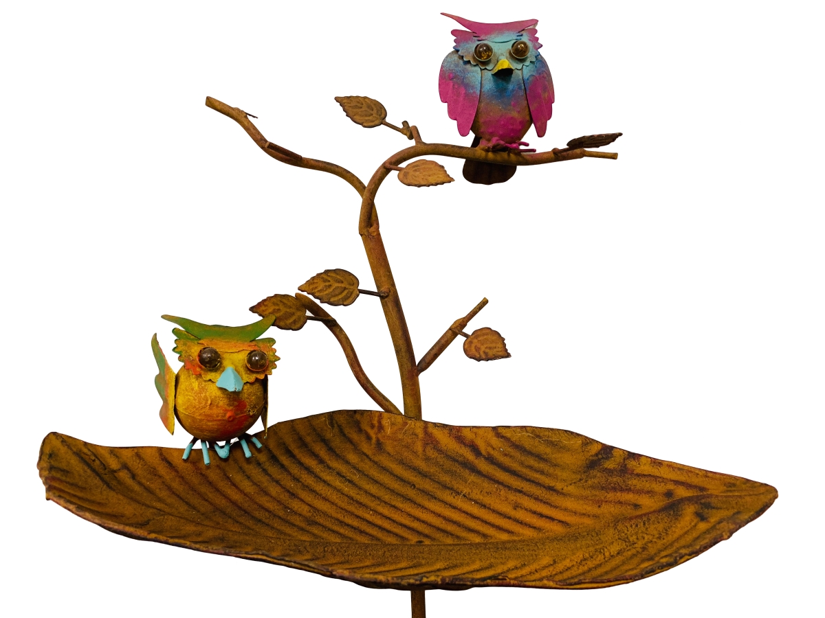 Picture of Continental Art Center 172491 Rustic Metal Owl Bird Feeder Stake