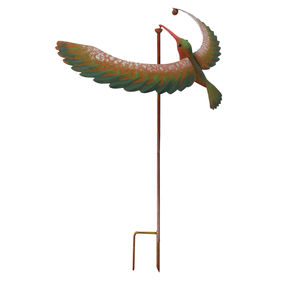 Rustic Metal Balancing Hummingbird Stake