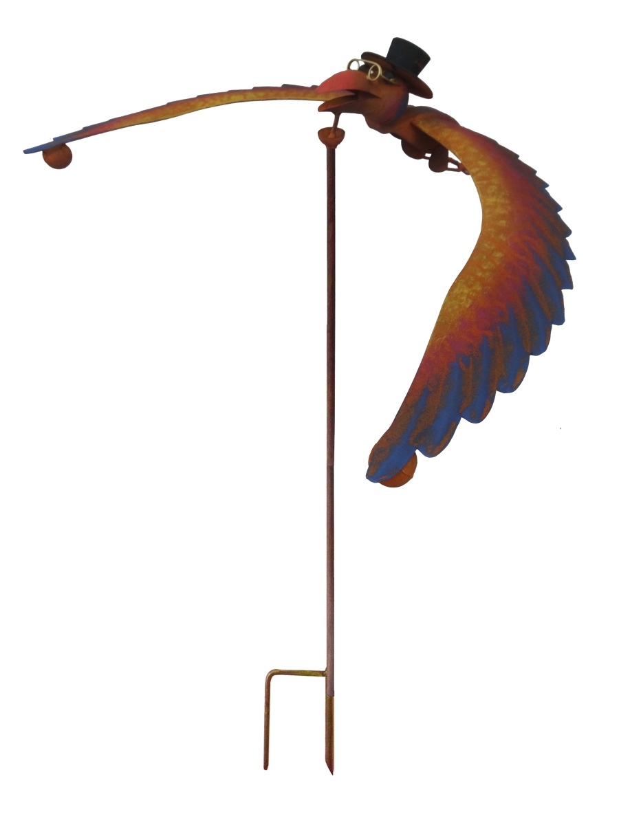 13651 Rustic Metal Balancing Old Crow Stake