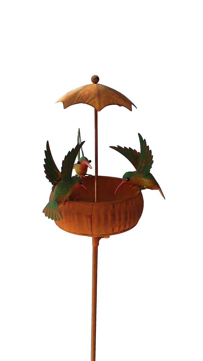 Picture of Continental Art Center 18297 Rustic Metal Hummingbird Bird Feeder Stake