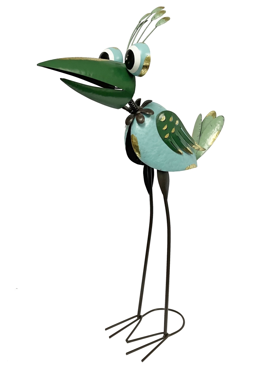 14S2004 Colorful Enameled Metal Peacock Statue