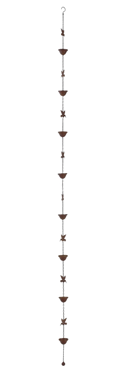 20033 Rustic Metal Hummingbird Outdoor Hanging Rain Chain