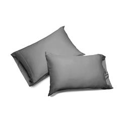 UNB-500-8737 All Seasons Bamboo Pillow Cases for Queen Size Bed, Pewter - Pack of 2 -  Signature Home