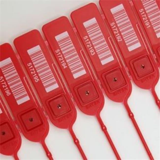 8 in. J-Lok Pull-Tight Seal, Red - Pack of 250