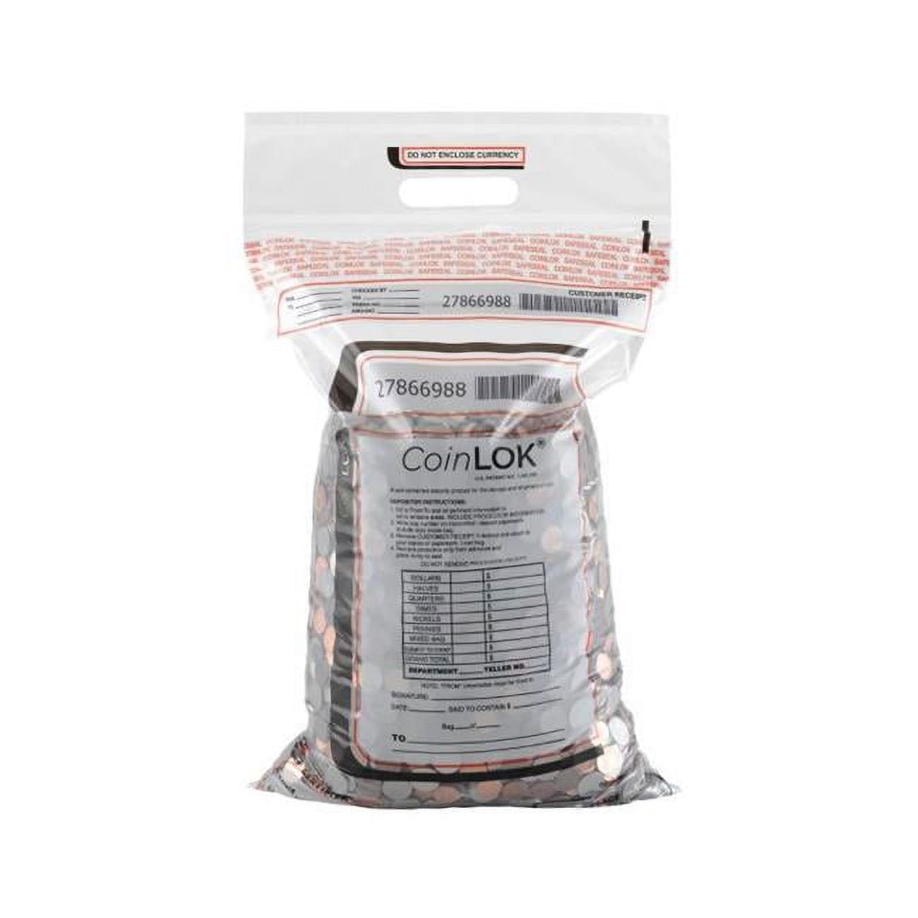 Picture of Controltek 585099 10 x 19 in. Coinlok Security Bag&#44; Clear - 250 Count